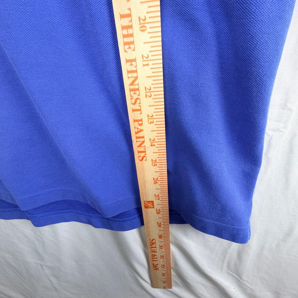 Greg Norman Play Dry Mens Blue Pique Golf Polo Shirt Size Large Short Sleeve
